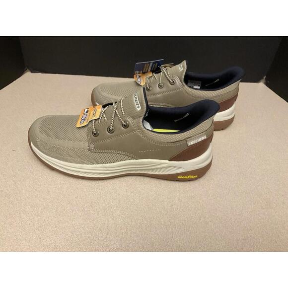 New! Mens SKECHERS Slip Ins Meroe Alden Taupe Slip On Shoes. Size 8. Awesome!!! - Picture 1 of 11
